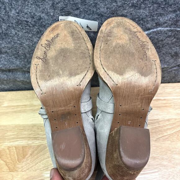 Sam Edelman Ankle Boots Womens 8M Merton Gray Suede Harness - Picture 13 of 15